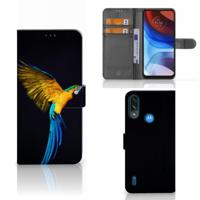 Motorola Moto E7i Power | E7 Power | Telefoonhoesje | Met pasjeshouder | Papegaai