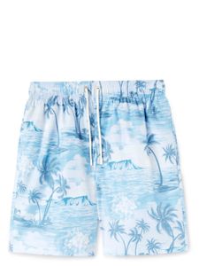 Palm Angels short de bain Sunset à imprimé graphique - Bleu