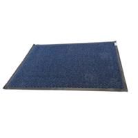 Anti slip deurmat/schoonloopmat PVC - blauw - 90 x 60 cm - voor binnen   -