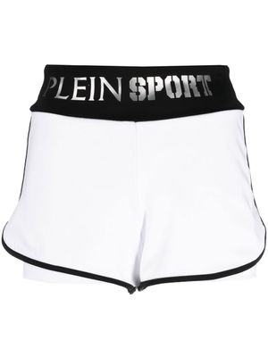 Plein Sport short de sport à taille logo - Blanc