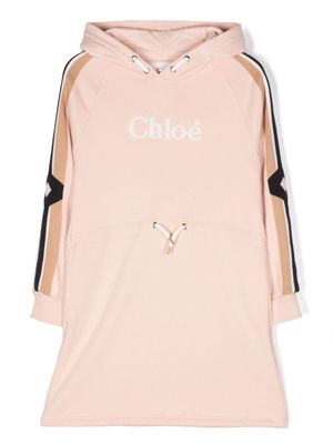 Chloé Kids robe à logo brodé - Rose
