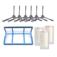 XI237 3 paar K614 side brushes + 3 stuks I208 filters + I204 filter katoen filter set voor ILIFE V5S Pro/V50/V5S