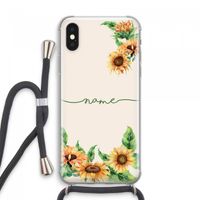Zonnebloemen: iPhone XS Max Transparant Hoesje met koord