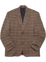 Balenciaga blazer boutonné à carreaux - Marron