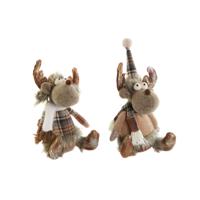 Kerstversiering DKD Home Decor Bruin Rendier 13 x 12 x 25 cm (2 Stuks)