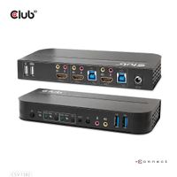 CLUB3D HDMI KVM SWITCH FOR DUAL HDMI 4K 60Hz - thumbnail