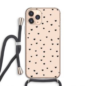 Kleine kattenkopjes: iPhone 11 Pro Transparant Hoesje met koord