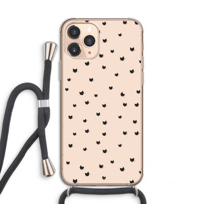 Kleine kattenkopjes: iPhone 11 Pro Transparant Hoesje met koord