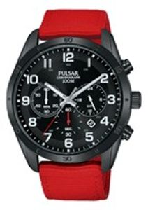 Horlogeband Pulsar PT3963X1 Leder/Textiel Rood 22mm
