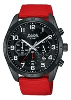Horlogeband Pulsar PT3963X1 Leder/Textiel Rood 22mm