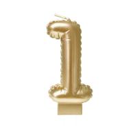 Foil balloon candle gold 1 | 4 stuks