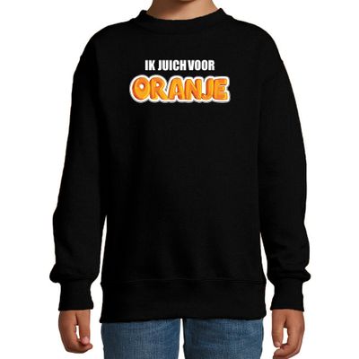 Ik juich voor oranje zwarte sweater / trui Holland / Nederland supporter EK/ WK voor kinderen
