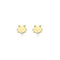 14k Geelgouden Oorknoppen Kat - 7 mm 14k Geelgouden Oorknoppen Kat - 7 mm