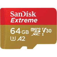 SanDisk Extreme microSDXC 64 GB geheugenkaart UHS-I U3, Class 10, V30, A2, incl. Adapter - thumbnail