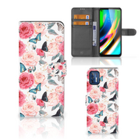 Motorola Moto G9 Plus Hoesje Butterfly Roses