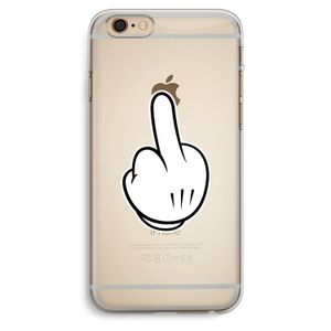 Middle finger black: iPhone 6 Plus / 6S Plus Transparant Hoesje