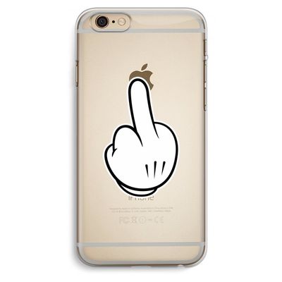 Middle finger black: iPhone 6 Plus / 6S Plus Transparant Hoesje