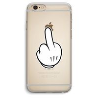 Middle finger black: iPhone 6 Plus / 6S Plus Transparant Hoesje