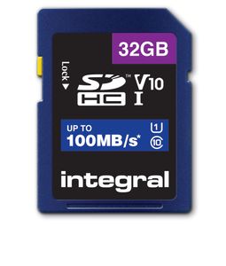 Integral 32GB HIGH SPEED SDHC/XC V10 100MB CLASS 10 UHS-I U1 SD