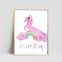 Poster - Eenhoorn / You are Strong