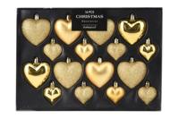 Kerstbal heart 8x 65/45 mm goud Nampook - Nampook