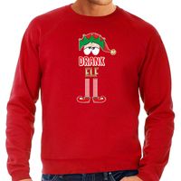 Foute Kersttrui/sweater voor heren - Drank Elf - rood - Kerst elfje