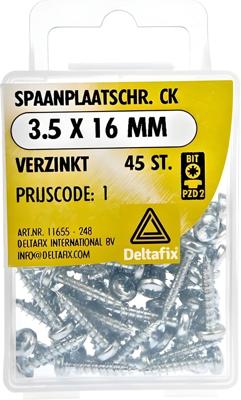 Spaanpl.schr. ck 3.5x16mm 45st - Deltafix