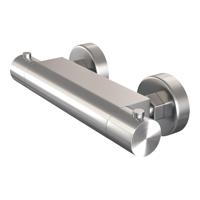 Brauer Brushed Edition Thermostaatkraan opbouw - 2 gladde knoppen - PVD - geborsteld RVS 5-NG-234