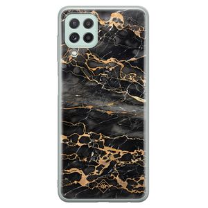 Samsung Galaxy A22 4G siliconen hoesje - Marmer grijs brons