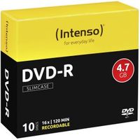 1x10 Intenso DVD-R 4.7GB 16x Speed. Slimcase - thumbnail