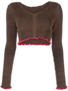 Jacquemus pull crop La maille Santon - Marron