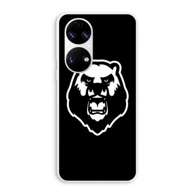 Angry Bear (black): Huawei P50 Transparant Hoesje