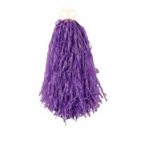 1x Stuks cheerball/pompom met ringgreep - paars - 28 cm - Cheerleader verkleed accessoires