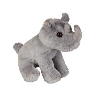 Ravensden Pluche knuffel - zittende neushoorn - 15 cm - wilde dieren knuffel