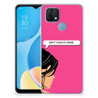 OPPO A15 Silicone-hoesje Woman Don't Touch My Phone - thumbnail