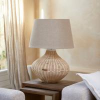 Rivièra Maison Tafellamp 'Novi' Gevlochten cane, 48cm (excl. kap)