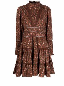 byTiMo robe froncée à fleurs - Marron