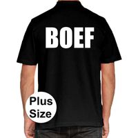 BOEF grote maten poloshirt zwart voor heren - thumbnail