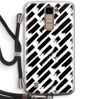 Zwarte vegen: LG K10 (2016) Transparant Hoesje met koord