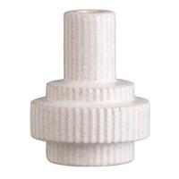 Kandelaar Ribe - zand - keramiek - 12,5xØ9,5 cm - Leen Bakker