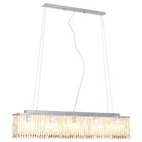 The Living Store Hanglamp Crystal 104 x 145 cm - E14 Fitting - 5 fittingen - Zilver lichtframe - Kunststof lampenkap - - thumbnail