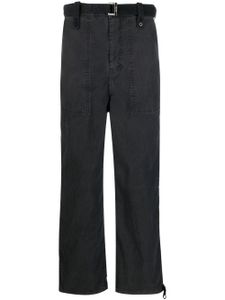 sacai pantalon droit à détail de boucle - Noir