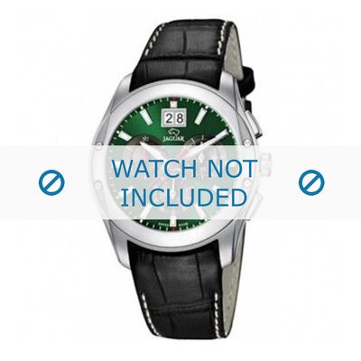 Horlogeband Jaguar J615-3 Croco leder Zwart 22mm