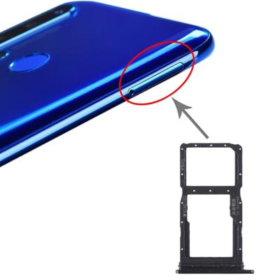 SIM-kaart lade + SIM-kaart lade/micro SD-kaart lade voor Huawei Nova 5i (zwart)