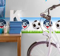 Tienerkamer stickerrand sticker voetbal - thumbnail