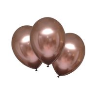 Chrome Ballonnen Rosé Koper luxe - 6 Stuks