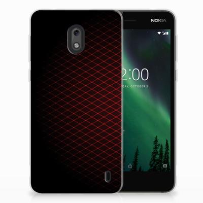 Nokia 2 | TPU bumper | Geruit Rood
