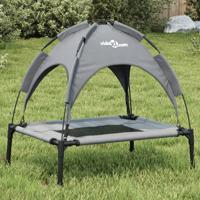 VidaXL Hondenmand met luifel oxford stof en staal antracietkleurig