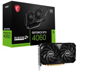 MSI GeForce RTX 4060 VENTUS 2X BLACK 8G OC grafische kaart 1x HDMI, 3x DisplayPort, DLSS 3