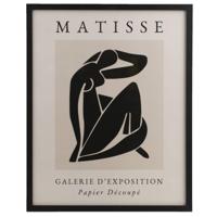 Leen Bakker - Poster Matisse Lady - 40x50 Cm - MDF/Glas - Beige#Wit#Crème#Zwart